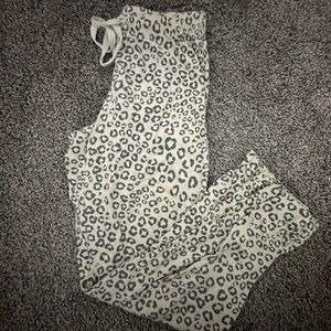 Cheetah print size, small pajama pants, lightly worn no holes